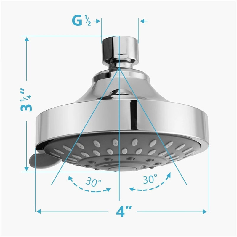 Cross-border American 4-inch concealed five-speed water-saving small top shower head, bathhouse and hotel shower head wholesale Application Scenario