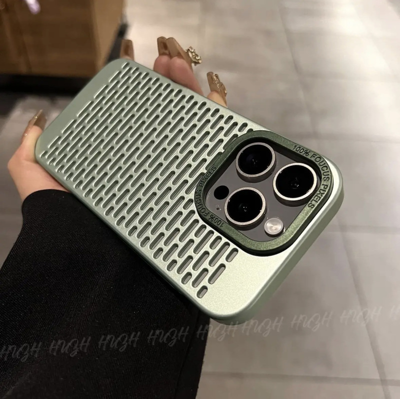 冷却性と通気性に優れた中空携帯電話ケース、iphone15promax apple 14に適したオールインクルーシブのシンプルな落下防止保護カバー|undefined