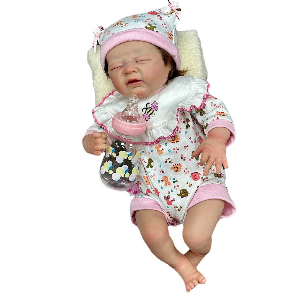 Juguetes de muñeca de ojos cerrados suaves renacer, inventario de imitación de bebés, una muñeca de 17 pulgadas, nuevo modelo de muñeca de muñeca de muñeca de 17 pulgadas
