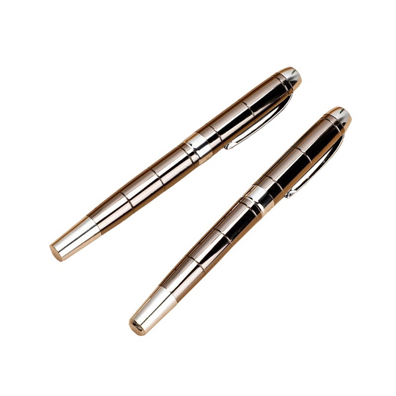 Striped plaid texture pen gun gray high-end enterprise office Annual Meeting metal signature pen gift pen