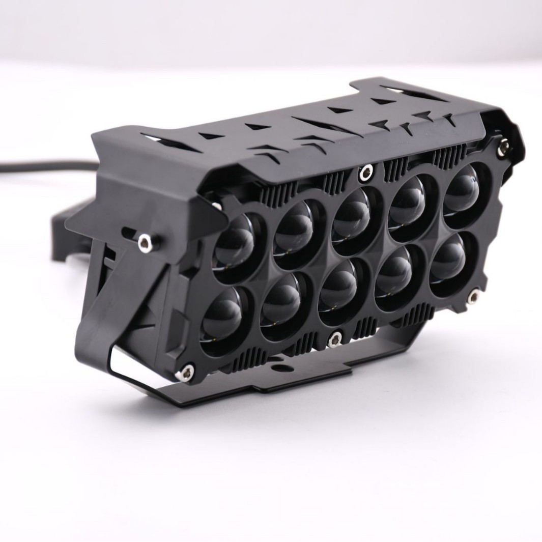 Transfronterizos 10 perlas LED lente motocicleta todoterreno lámpara de automóvil para cambiar la lámpara eléctrica externa de luz fuerte