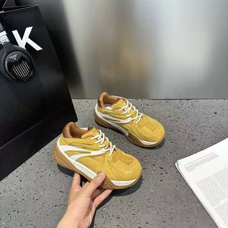 2025 Autumn New Fashionable Dad For Women, Thick Sole, Height Increasing, Lightweight, Comfortable, Versatile, Sports_vogvips.com