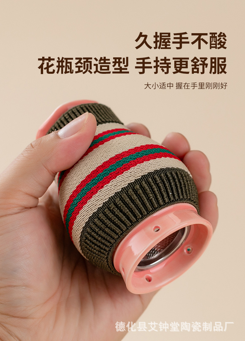 Ceramic Moxibustion Jar with Cloth Cover Portable Ai Jiu Warming Tool for Home and Spa Use White Single Jar in use