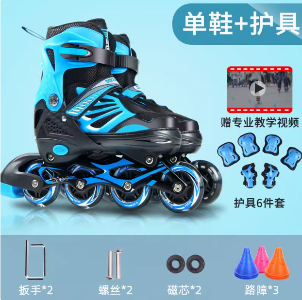 Blue shoes, protective gear