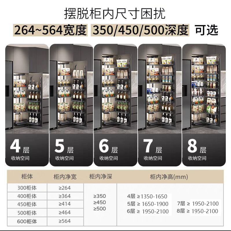 ハイキャビネット大モンスターバスケットキッチンキャビネット内蔵ドア式多層収納大モンスタースナックキャビネット連動バスケット|undefined