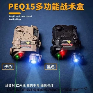 PEQ-15激光镭射指示器海外版绿电池盒战术手电筒双控鼠尾套金属件