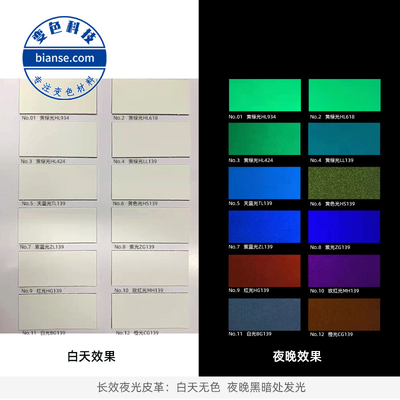 供应发光皮革 夜光皮革 变色pu革