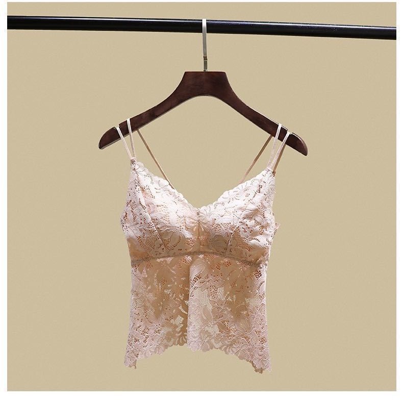 Breathable Bottoming Camisole for Women Without Rims Sexy Tube Top Underwear Lace Fixed Cup Beautiful Back Wrap Wholesale
