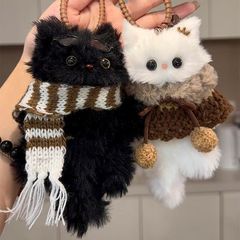 かわいい毛茸の子猫のキーホルダーのストラップ