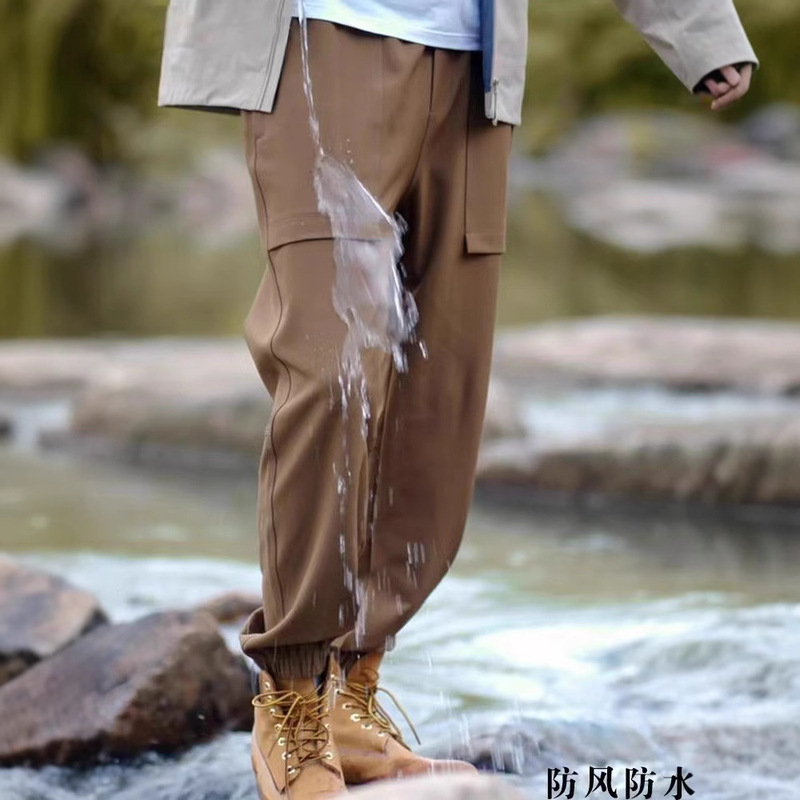 Spring and Autumn New Trendy Softshell Hiking Pants for Women, Windproof and Waterproof Casual Pants for Men