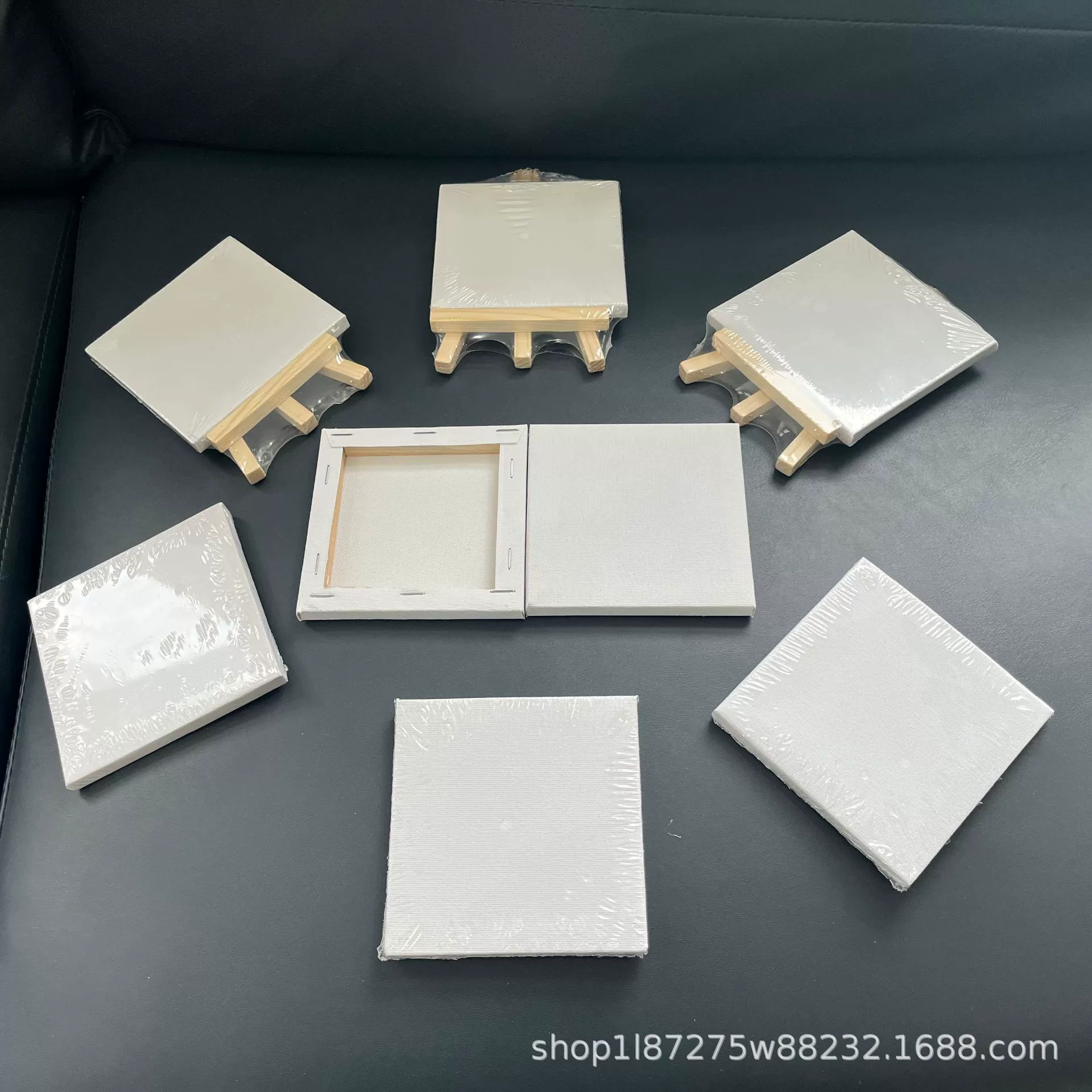 Мини-набор для живописи на холсте, 10×10 / 8×8 см, акрил на терилен‑хлопке, мольберт и кисти