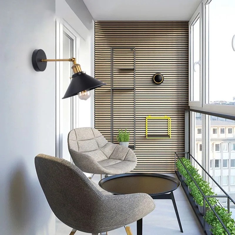 Lámpara de pared de viento industrial retro estilo americano LOFT restaurante bar café estudio cabecera plegable lámpara de bronce