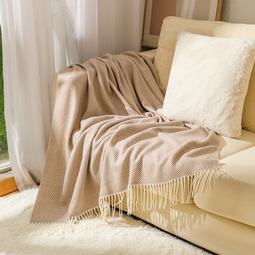 Sofa throw blanket, bed end towel blanket, woven blanket, air conditioning blanket, shawl blanket, summer cool blanket, nap blanket, towel wholesale