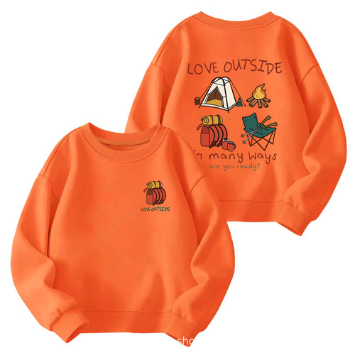 Men and Women Children Cartoon Print Crew Neck Loose Thin Version Sweatshirt 2026 Spring and Autumn New Small and Medium Children Casual Top