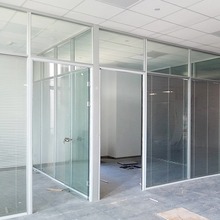 办公室高隔断隔墙中空百叶隔音玻璃隔断钢化玻璃隔断墙