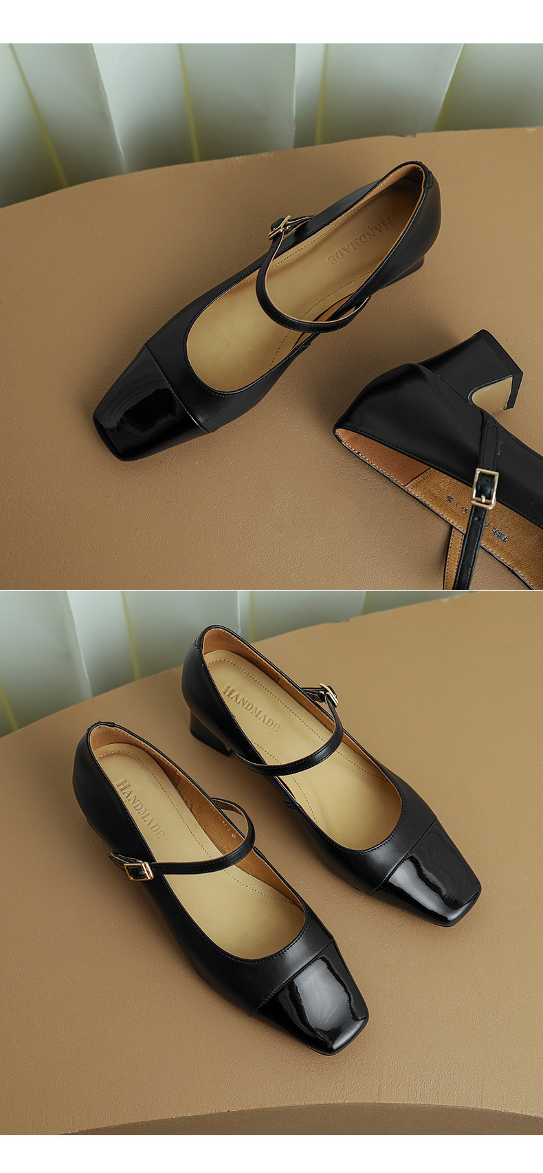 CHIKO Cancianna Square Toe Block Heels Mary Jane Shoes
