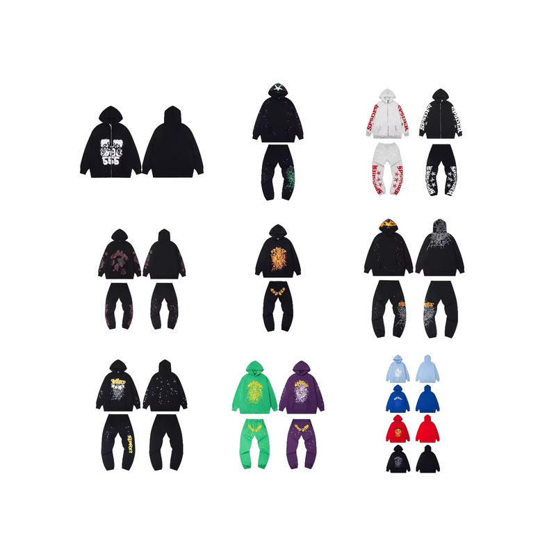 Cross-Border Trendy Brand Young Thug Same Style 555555 Spider Foam Print Hip-Hop Loose Fleece-Lined Hooded Sweatshirt Cross-Border Trendy Brand Young Thug Same Style 555555 Spider Foam Print Hip-Hop Loose Fleece-Lined Hooded Sweatshirt