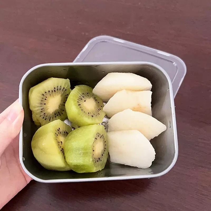 不锈钢保鲜盒密封冰箱收纳盒上班族饭盒水果便当盒带盖野餐分装盒