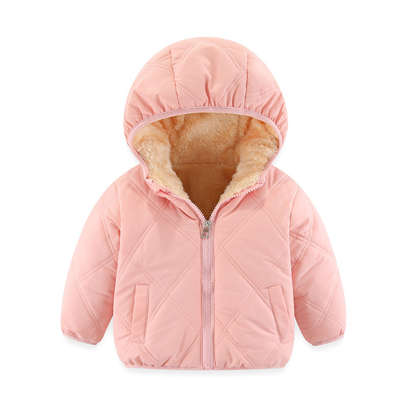 冬の子供の綿の服の卸売りとベルベットの厚い赤ちゃんの帽子の綿の服のコートの男女の中小の子供のダウンジャケット|undefined