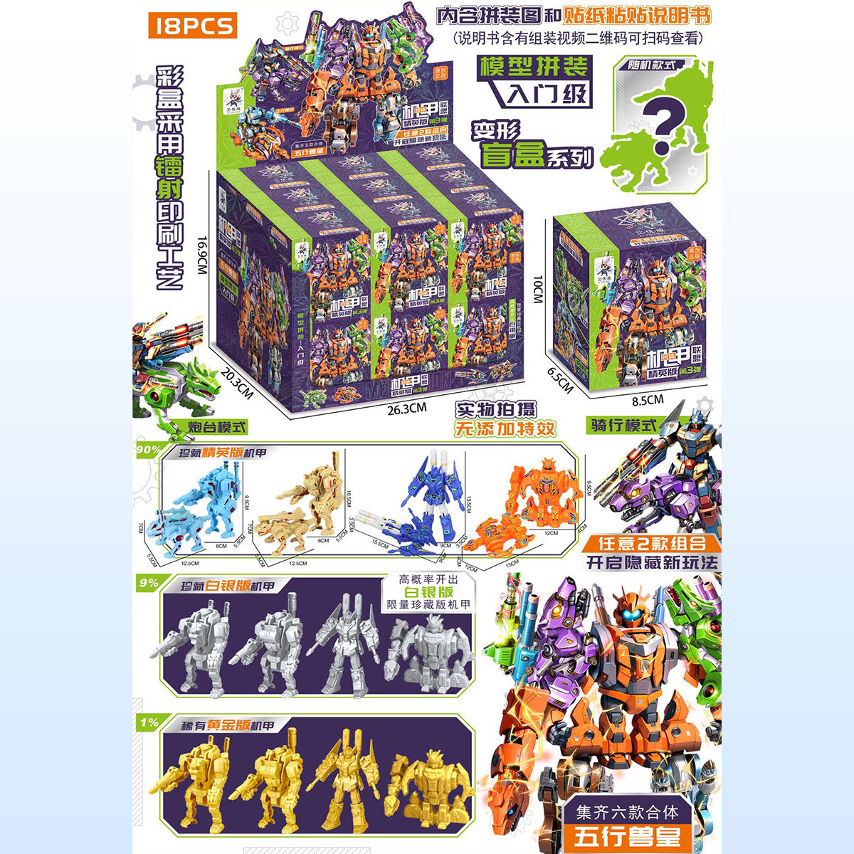 Mecha Alliance (precio único, 18 disparos y una caja de exhibición) AU66-64