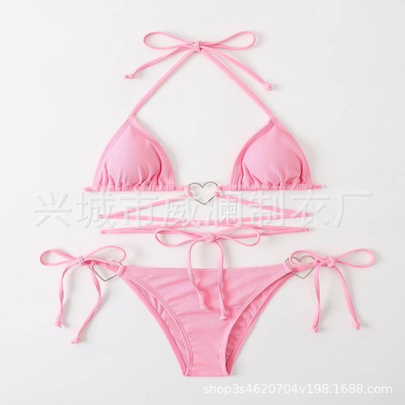 2023 nuevo traje de baño dividido mujer sexy bikini natación correa amor accesorios Bikini