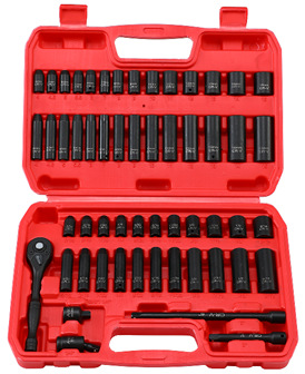 Juego de dados neumáticos 1/2” de 35 piezas, incluye vasos largos y cortos, kit profesional para herramientas neumáticas