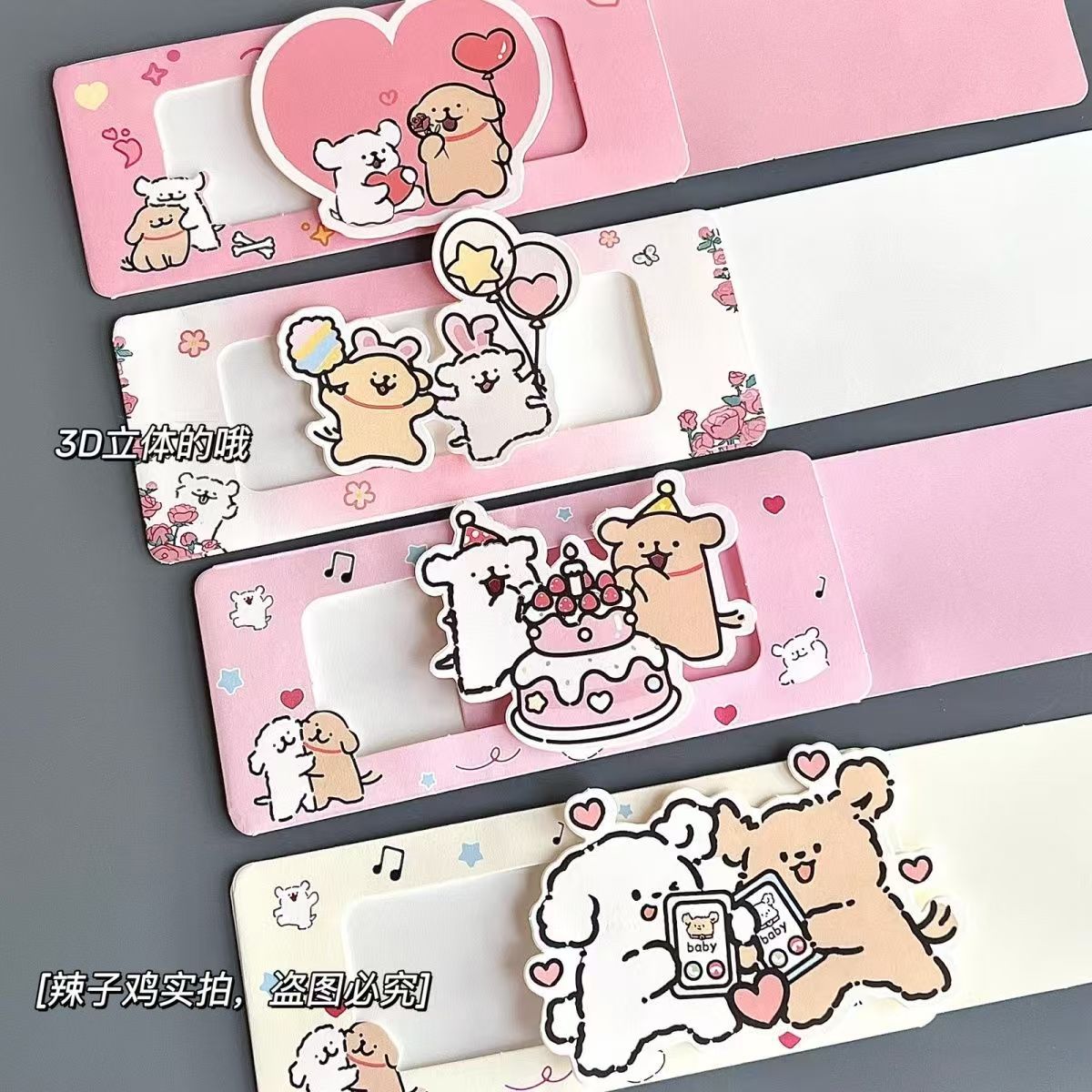 Nuevas líneas creativas lindas perros dibujan tarjetas de felicitación tridimensionales tarjetas de felicitación pareja confesión de cumpleaños sorpresa