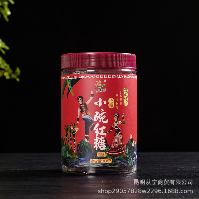 Yunnan Qiaojia Small Bowl Brown Sugar Pure Sugarcane Juice Individually Wrapped Jar 368g overview