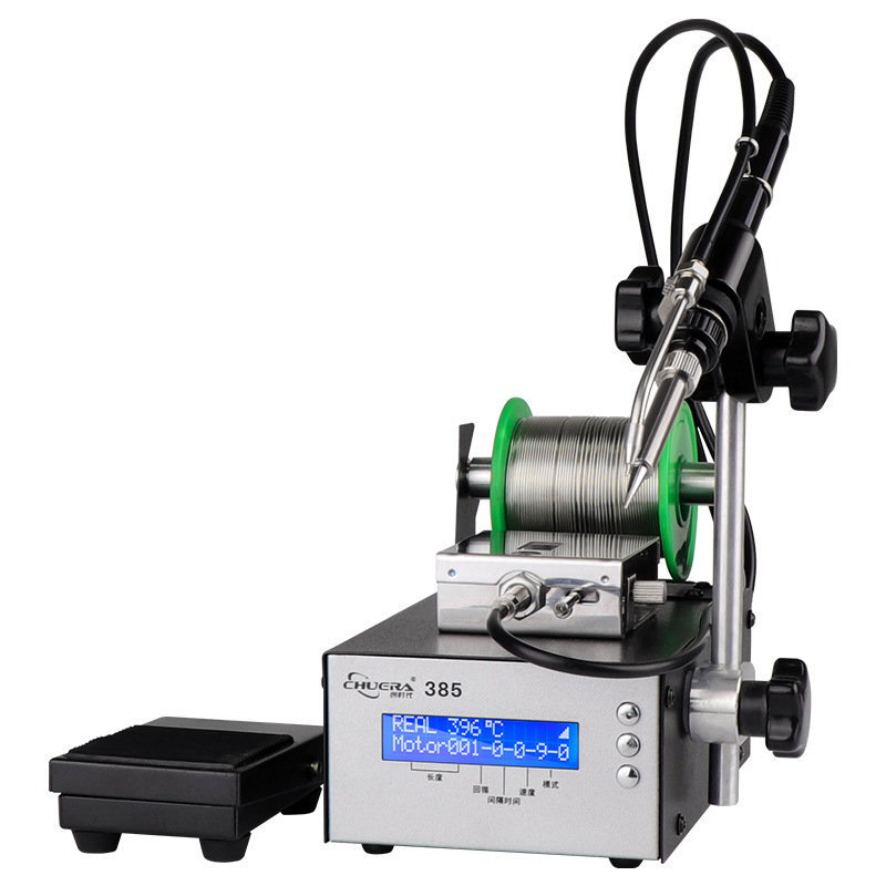 创时代385恒温焊台自动送锡手按脚踩出锡电烙铁焊接电路板焊锡机|ms