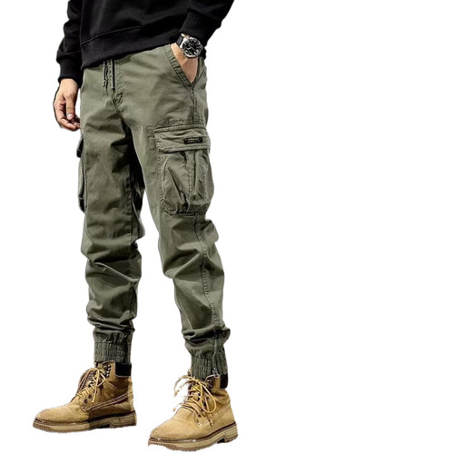 2025 Spring and Autumn Retro Work Pants for Men, Loose Straight Leg, Trendy Brand with Large Pockets, Casual Long Pants, Wide Leg Tuck-in Pants