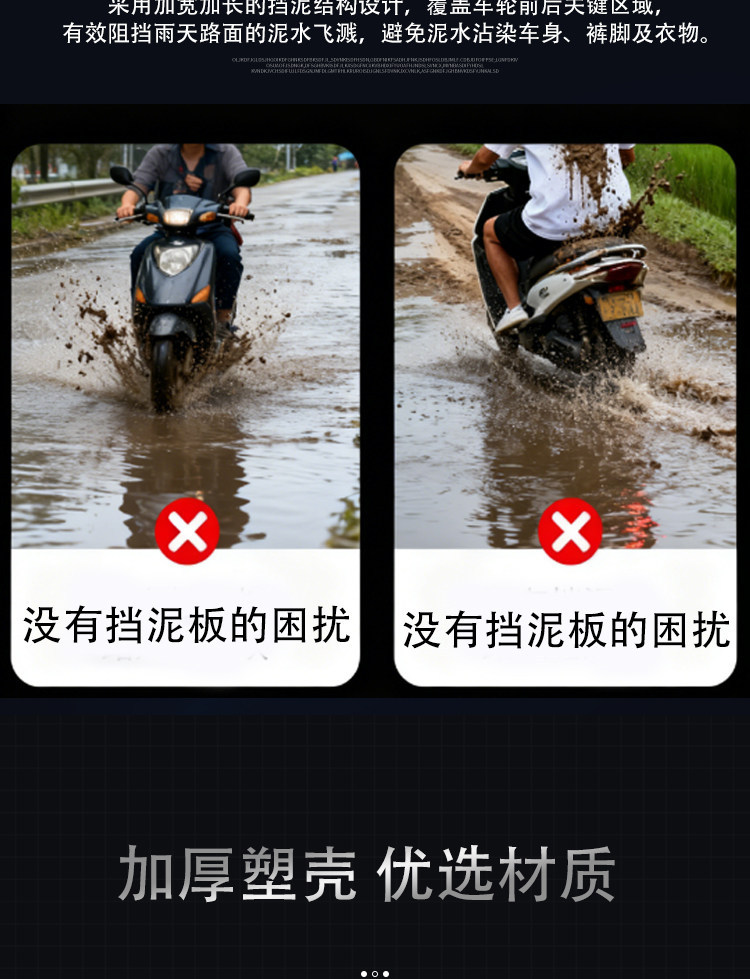 Suitable for the Saige Black Knight E10 Electric Scooter Front Fender, Thickened Plastic Shell Mudguard, Front Fender Shell Accessories