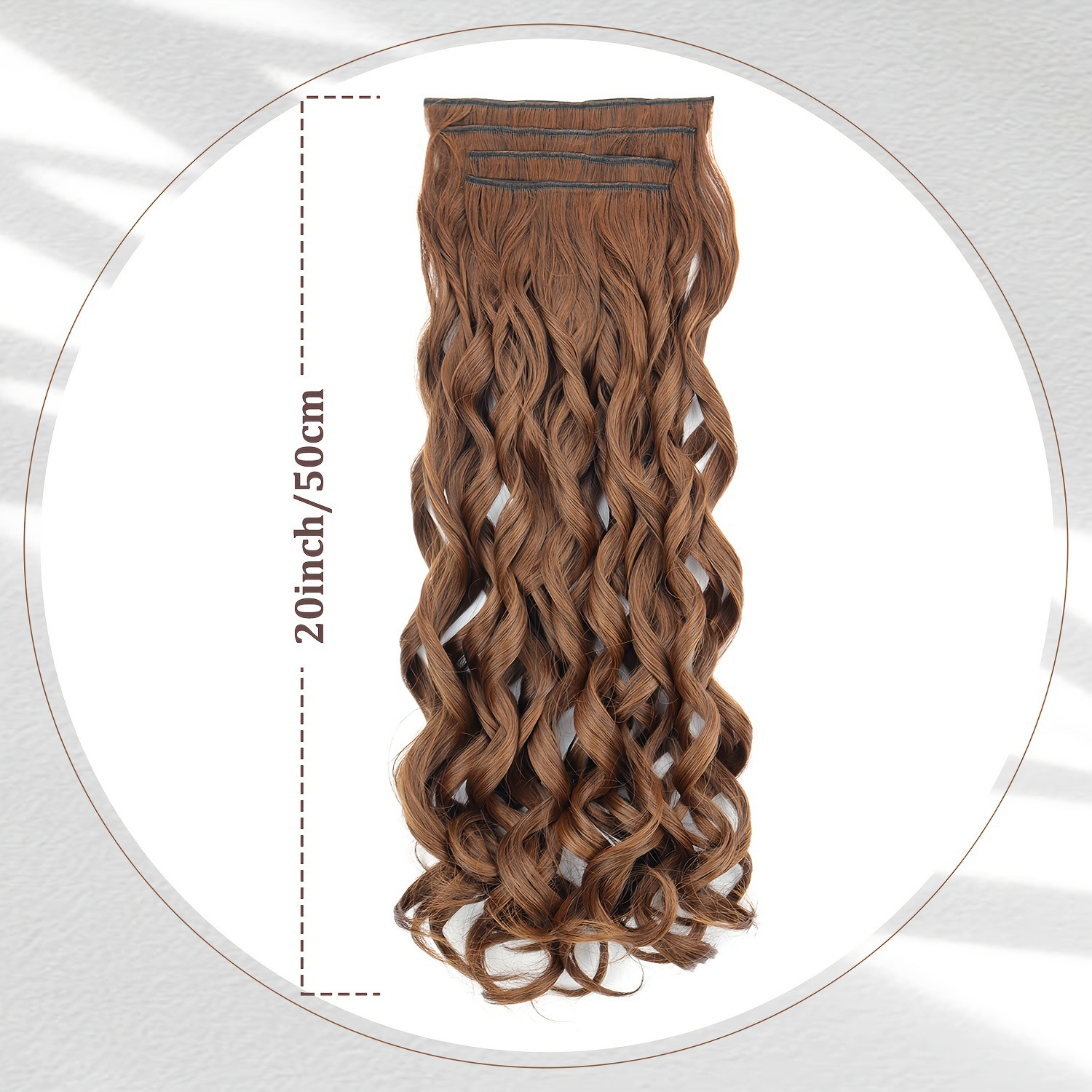 Extensiones de cabello de fibra química de damas europeas y americanas 4 piezas de cabello largo rizado retrógrado estilo de la República Popular de la Peruca romana