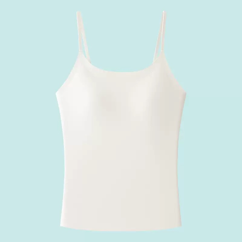 Ropa interior de cinturón de mujer cojín de pecho sin usar un sostén con base exterior para limpiar el pecho chaleco delgado de verano