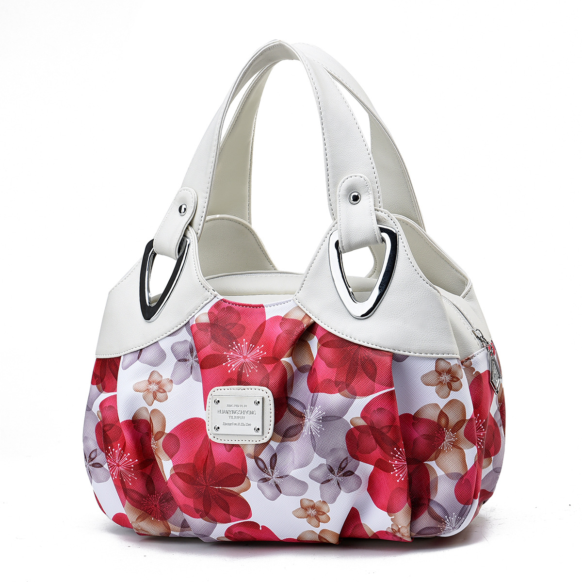 Women's Large Pu Leather Flower Elegant Sewing Thread Dumpling Shape Zipper Cloud Shape Bag display picture 5