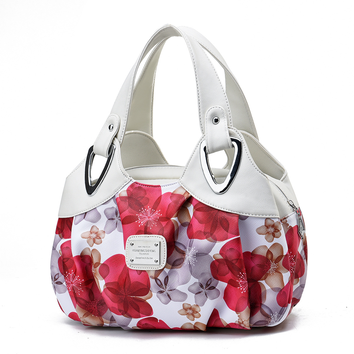 Femmes Grande Faux Cuir Fleur Élégant Fil À Coudre Forme De Boulette Fermeture Éclair Sac En Forme De Nuage display picture 5