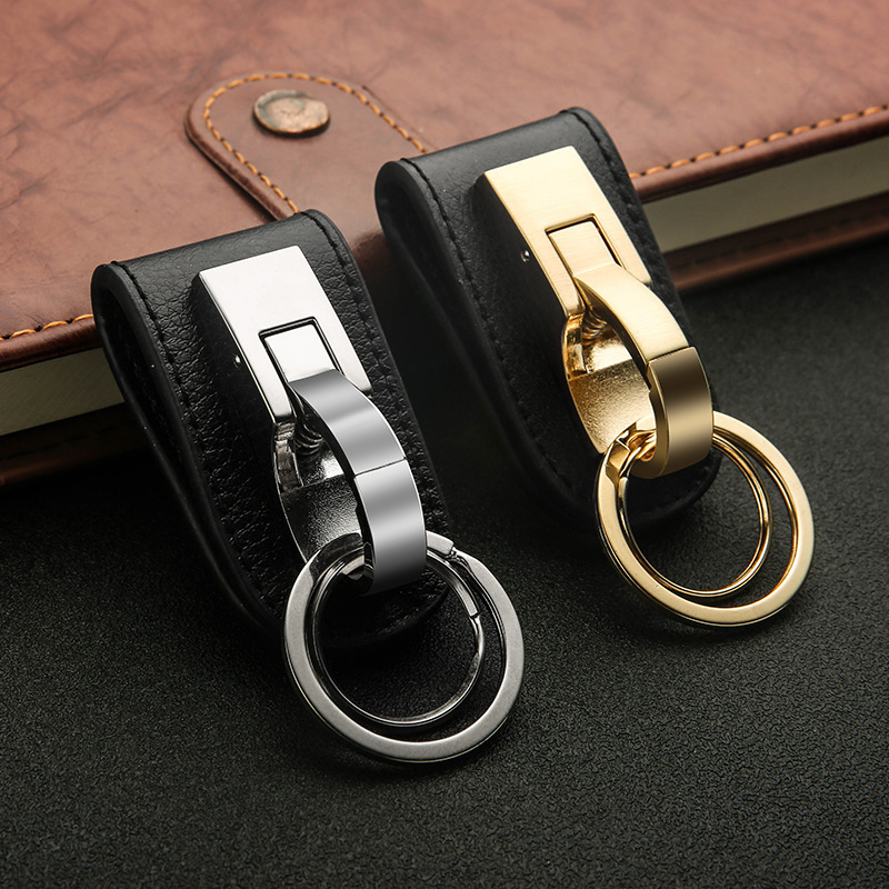 Baicheng Genuine Leather Keychain Waist Wearing Belt Keychain Men's High-end Car Belt Keychain Personality Baicheng Genuine Leather Keychain Waist Wearing Belt Keychain Men's High-end Car Belt Keychain Personality