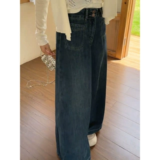 2026高腰阔腿牛仔裤女新款胖mm大码宽松显瘦慵懒风松弛感阔腿裤子