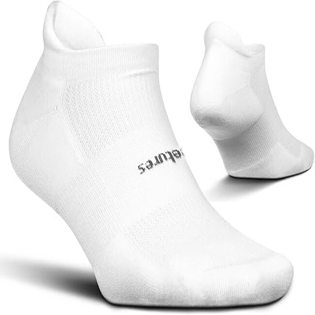 Men's Low-Cut Running Socks with Cushioning Pads, Unisex Sports Label Socks Set