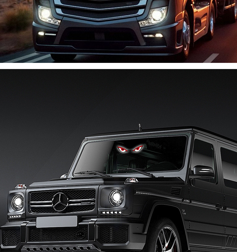 Car Devil Eye Solar-Powered Wireless Decorative Light Led Warning Light Triangular Window Rear Window Car-Mounted Fun Atmosphere Light