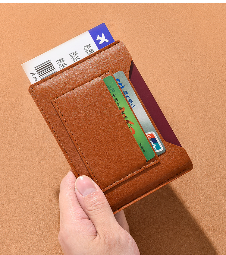 Ultra-Thin Passport Holder Portable Multifunctional Travel Document Organizer Card Case Passport Wallet Plane Ticket Holder Protective Cover Card Pouch