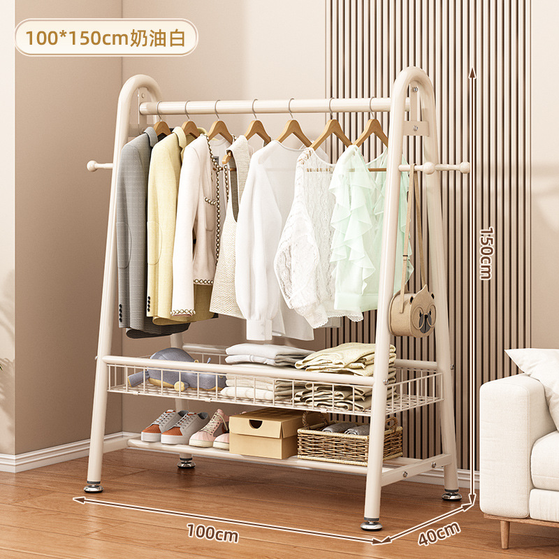 크림화이트 - 길이 100*높이 150丨업그레이드된 2층 수납망바구니 [굵은 22관]