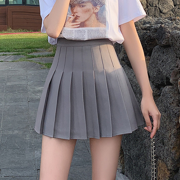 四季の韓国版安全ズボンのジッパーのボタンの百パートナーのスカートJKの制服のスカートの百合の半身のスカートの短いスカートの卸売り|undefined