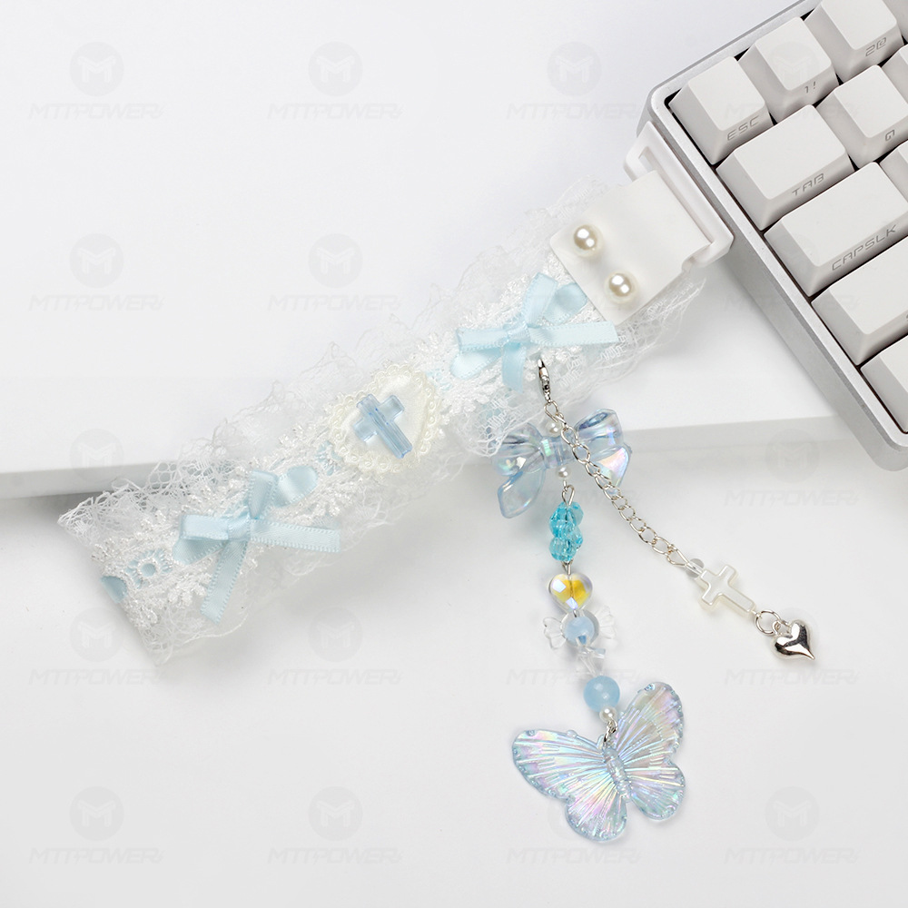 Caballos de teclado de encaje con hebilla teclado decorativo hecho a mano accesorios de teclado wootingATKDIY universal transfronterizo
