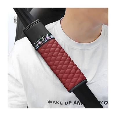 Rhinestone Four-Season Universal Protective — Seat belt shoulder pad - wine-red-2265