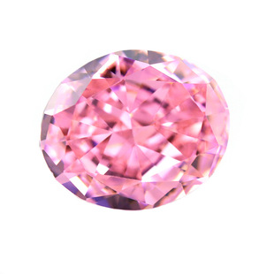 Egg-Shaped Pink Gemstone Synthetic Cubic Zirconia Oval Ring Face Medium Pink Ice Flower Cut Ring Bare Stone
