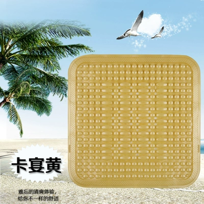 Car seat cushion, summer plastic heat-insulating Seat cushion, seat cover - plastic-small-square-mat-cayenne-yellow