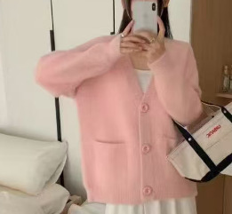 秋冬时尚撞色条纹棒球领拉链开衫毛衣女时尚通勤长袖针织衫外套|undefined