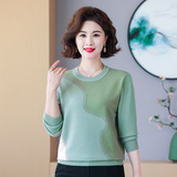 24302-1定制款支持打樣中老年女裝纖絨紗針織衫柔軟舒適保暖，女裝針織衫/毛衣，妃慕昵服飾