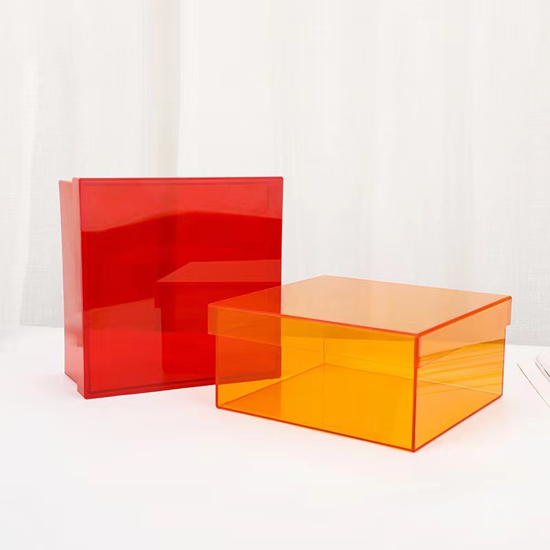 彩色亚克力展示盒加工定透明有机玻璃收纳翻盖盒子UV打印礼品盒