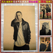 痞子阿姆复古牛皮纸海报Eminem埃米纳姆hip hop摇滚歌手装饰画芯